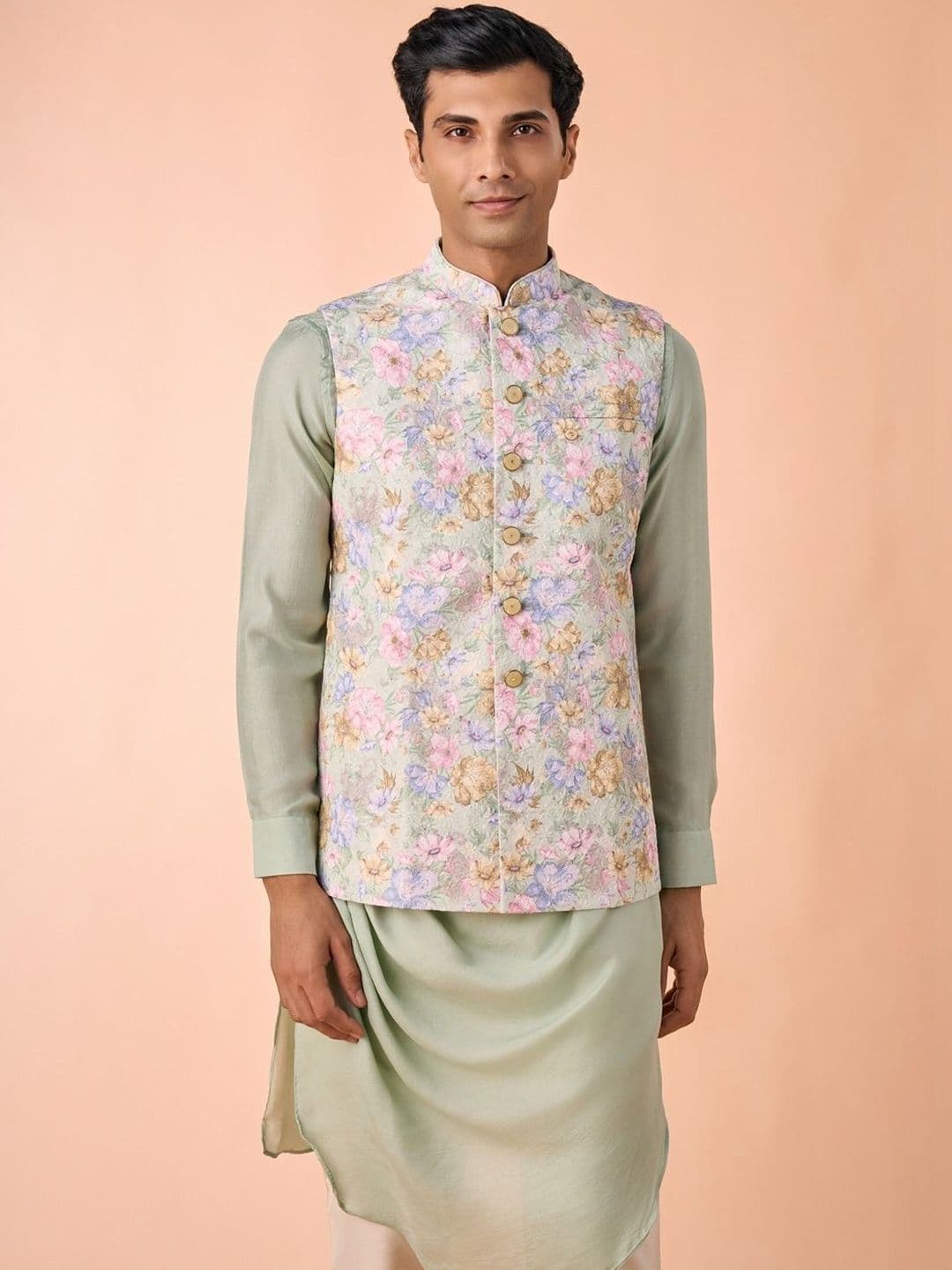 Manyavar Printed Nehru Jackets - view 1