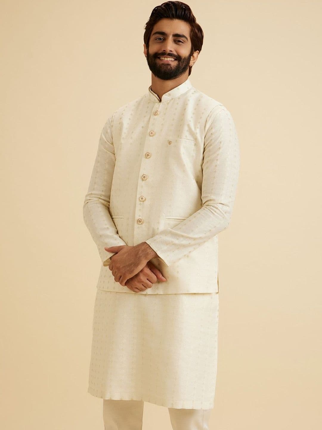 Manyavar Mandarin Collar Nehru Jackets - view 1