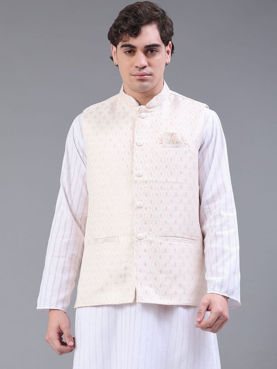 V-Mart Embroidered Mandarin Collared Nehru Jackets - view 1