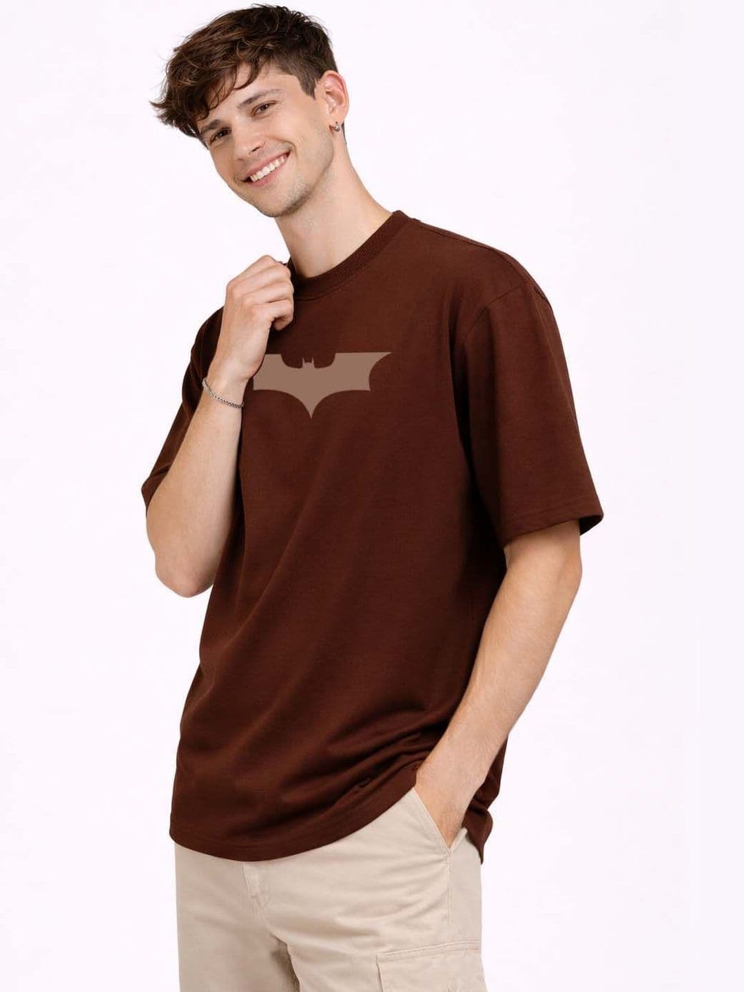 RuledBySun Men Batman Printed Pure Cotton Blend Anti Odour T-shirt - view 1