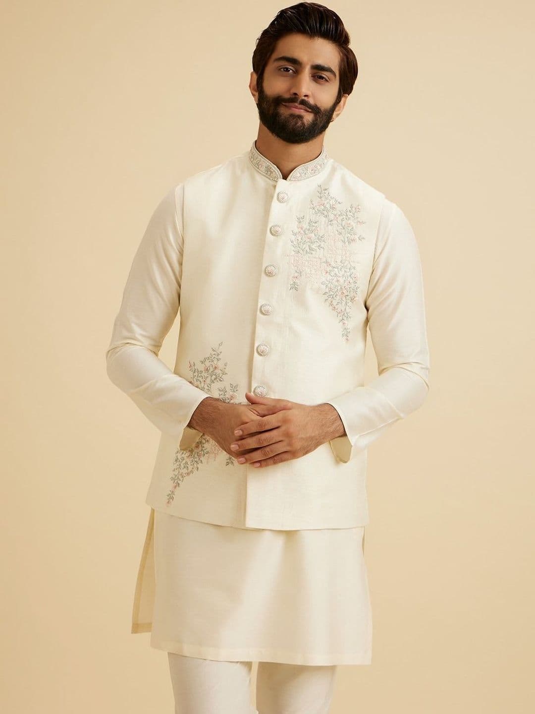 Manyavar Embroidered Nehru Jackets - view 1