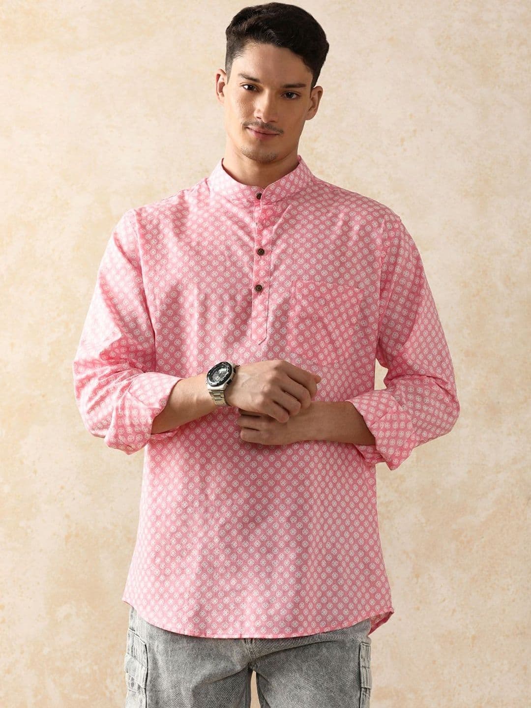 Anouk Men Floral Printed Kurta - view 1