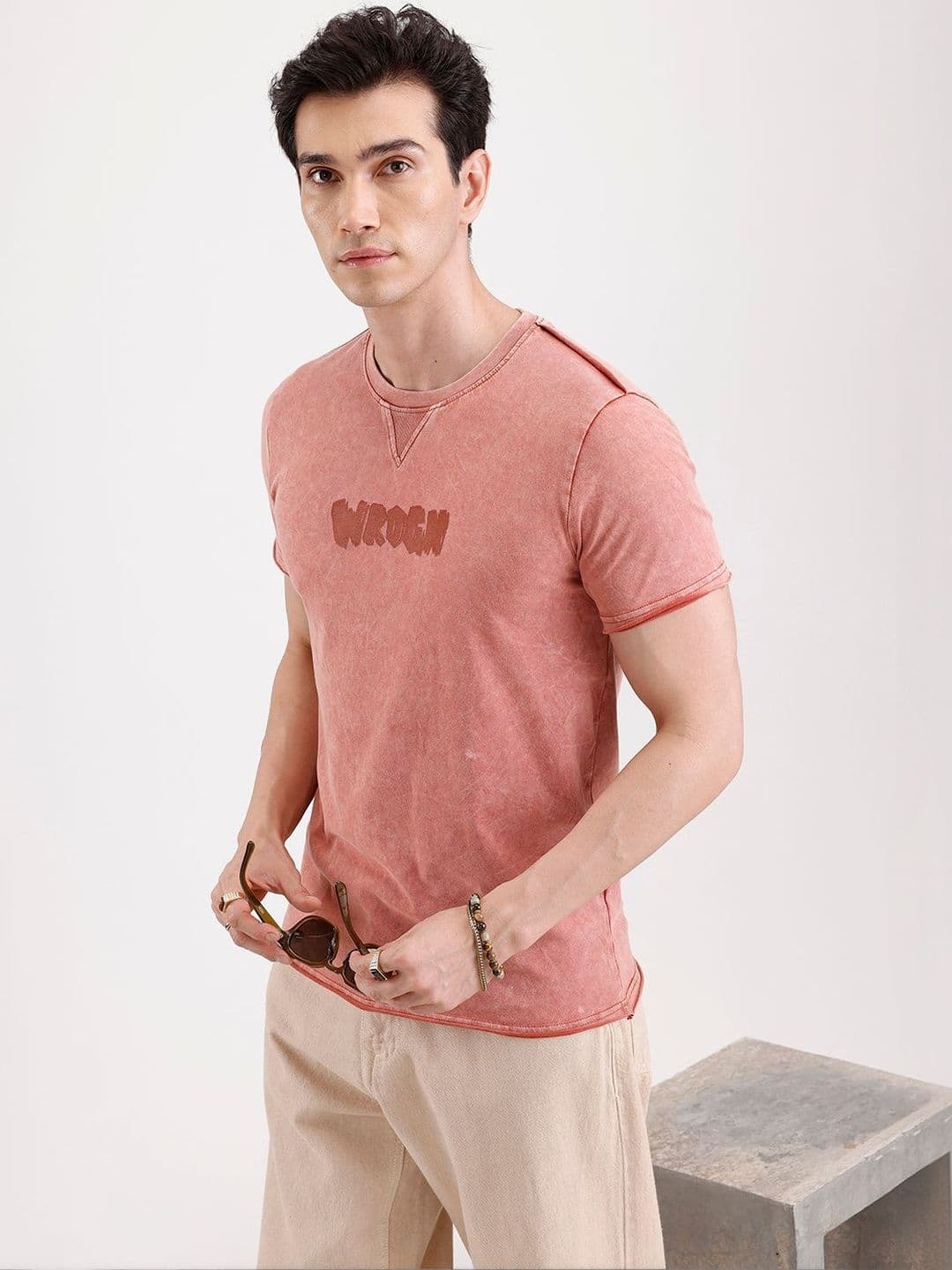 WROGN Men Typography Printed Slim Fit T-shirt - view 1