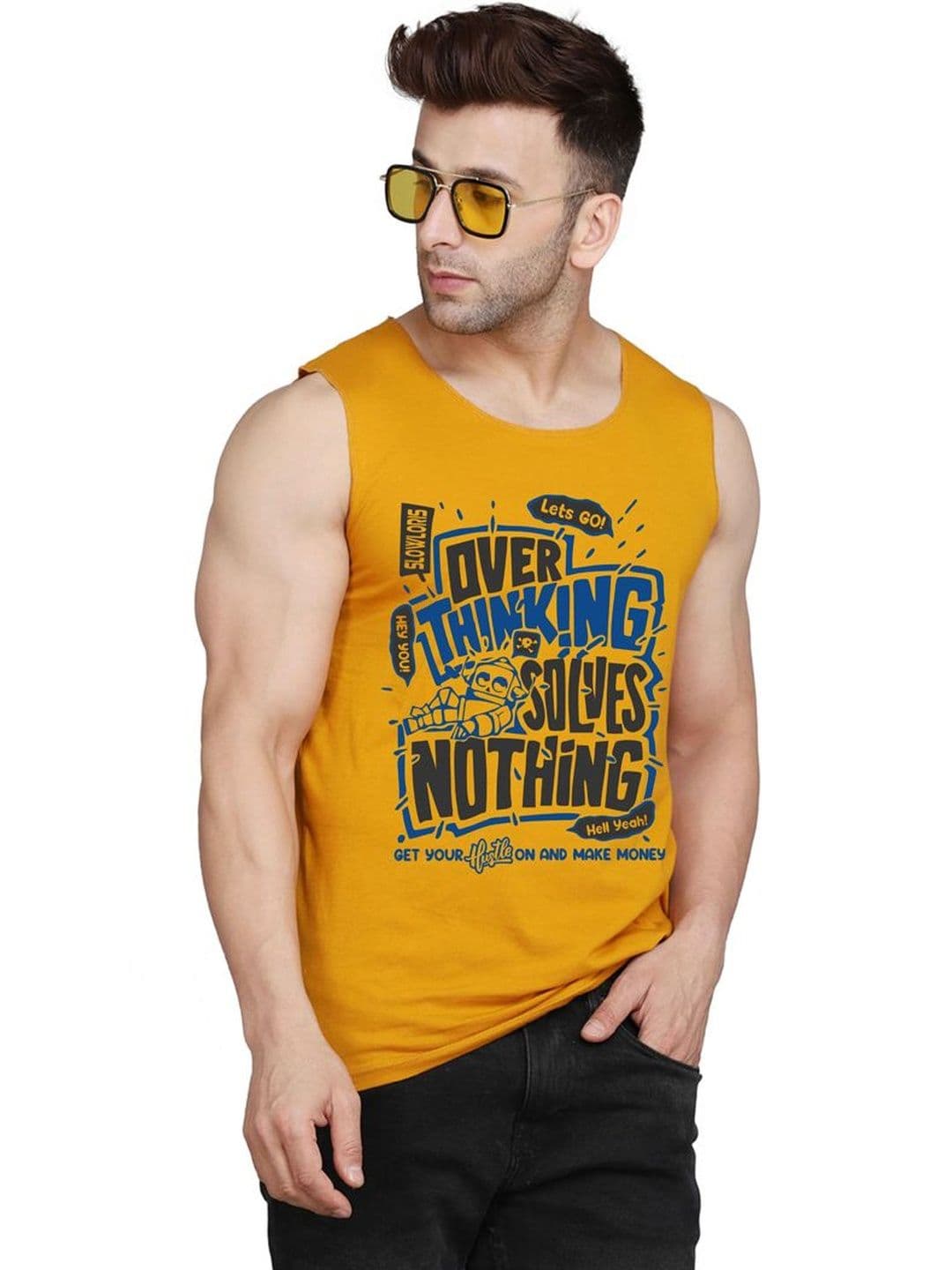 MINISTRY OF FRIENDS Printed Scoop Neck Gym Vest - view 1