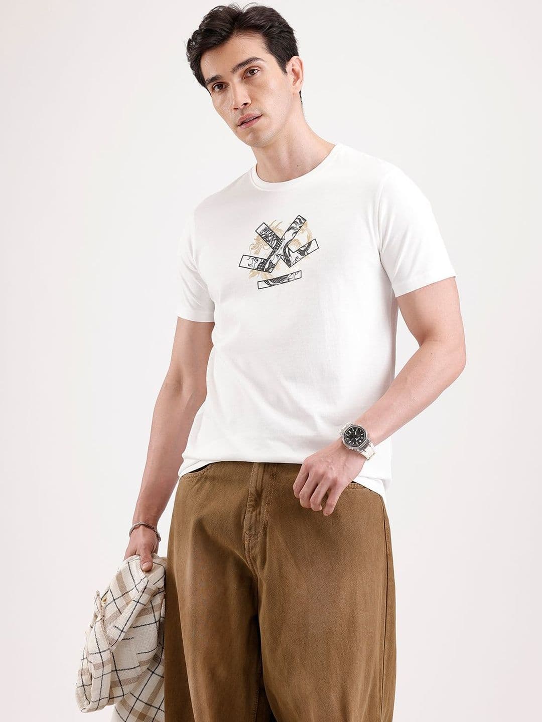 WROGN Men Printed Slim Fit T-shirt - view 1