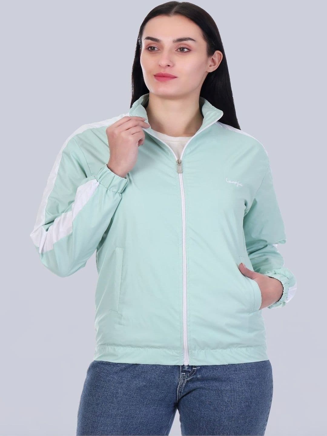 Lavozia Women Colourblocked Lightweight Sporty Jacket - view 1