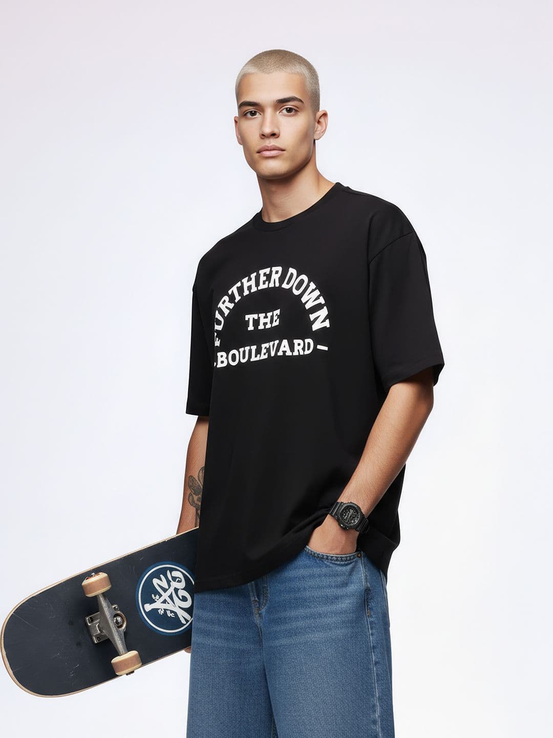 Kook N Keech Oversized Fit Typography Printed Pure Cotton T-shirt - view 1