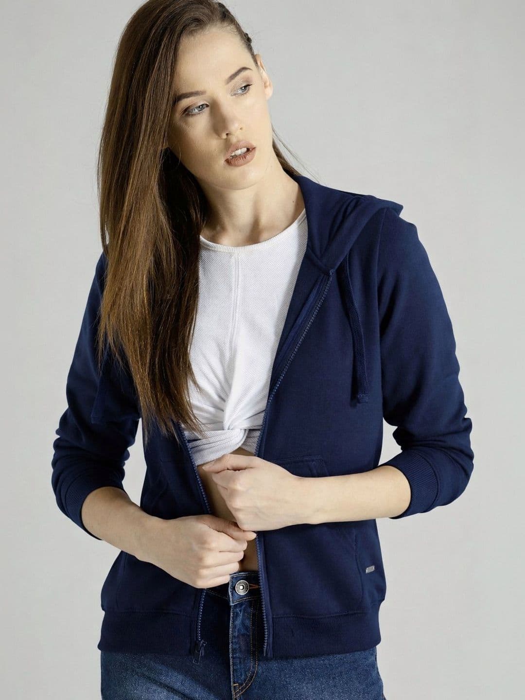 The Roadster Lifestyle Co Hooded Front-Open Sweatshirts - view 1