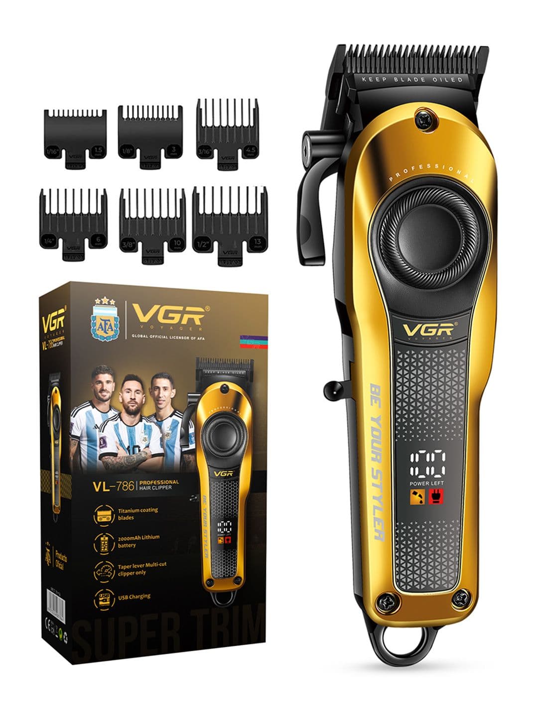 VGR VL-786 Barbers Choice Salon Hair Clipper with 200 Min Runtime & 6 Length Settings - view 1