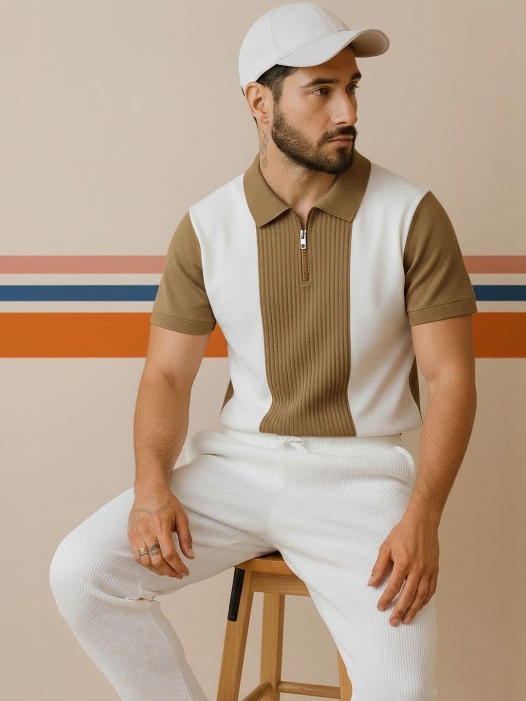 Mobox Men Colourblocked Polo Collar T-shirt - view 1