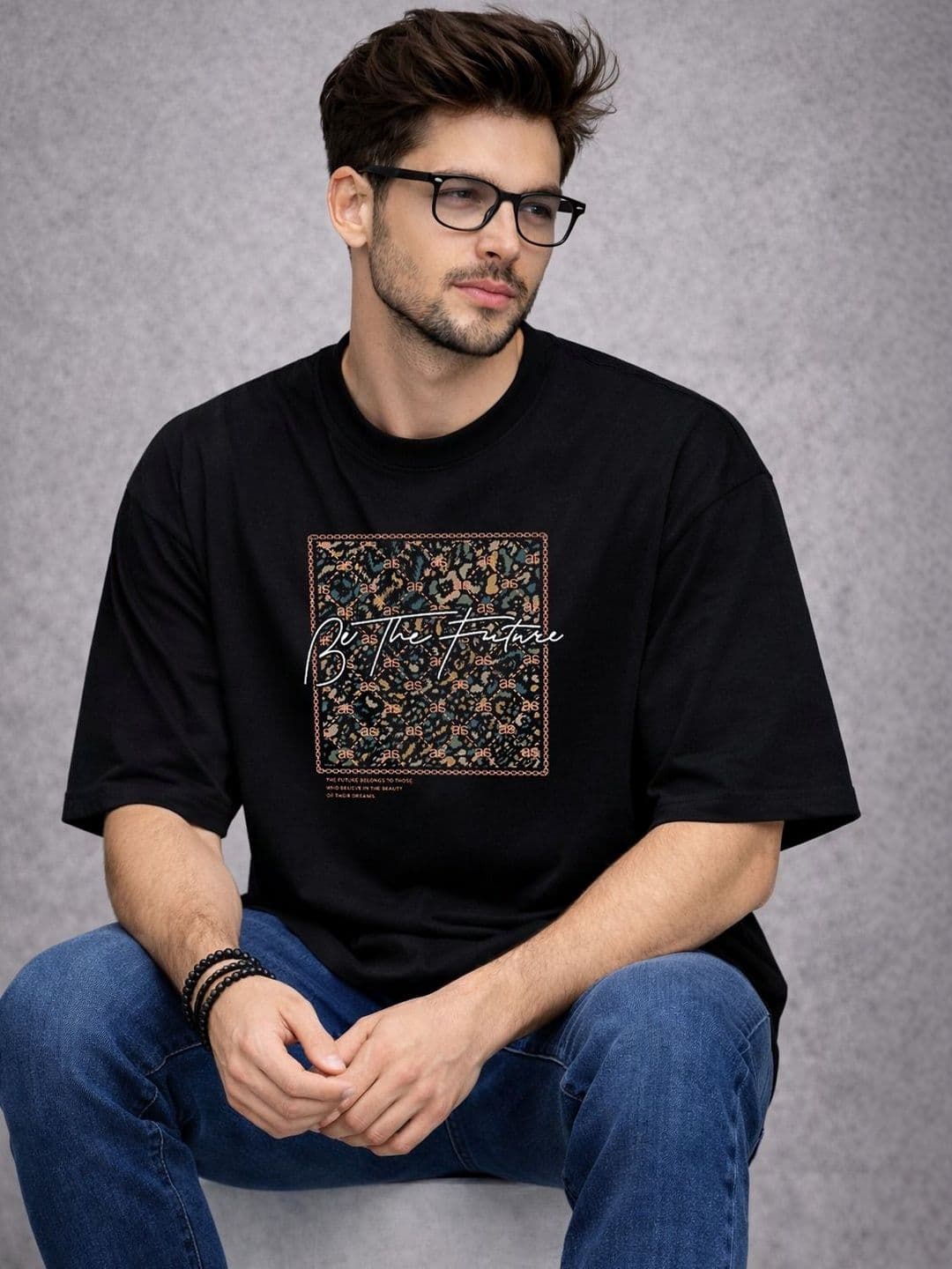Moda Rapido Men Printed Drop-Shoulder Sleeves T-shirt - view 1
