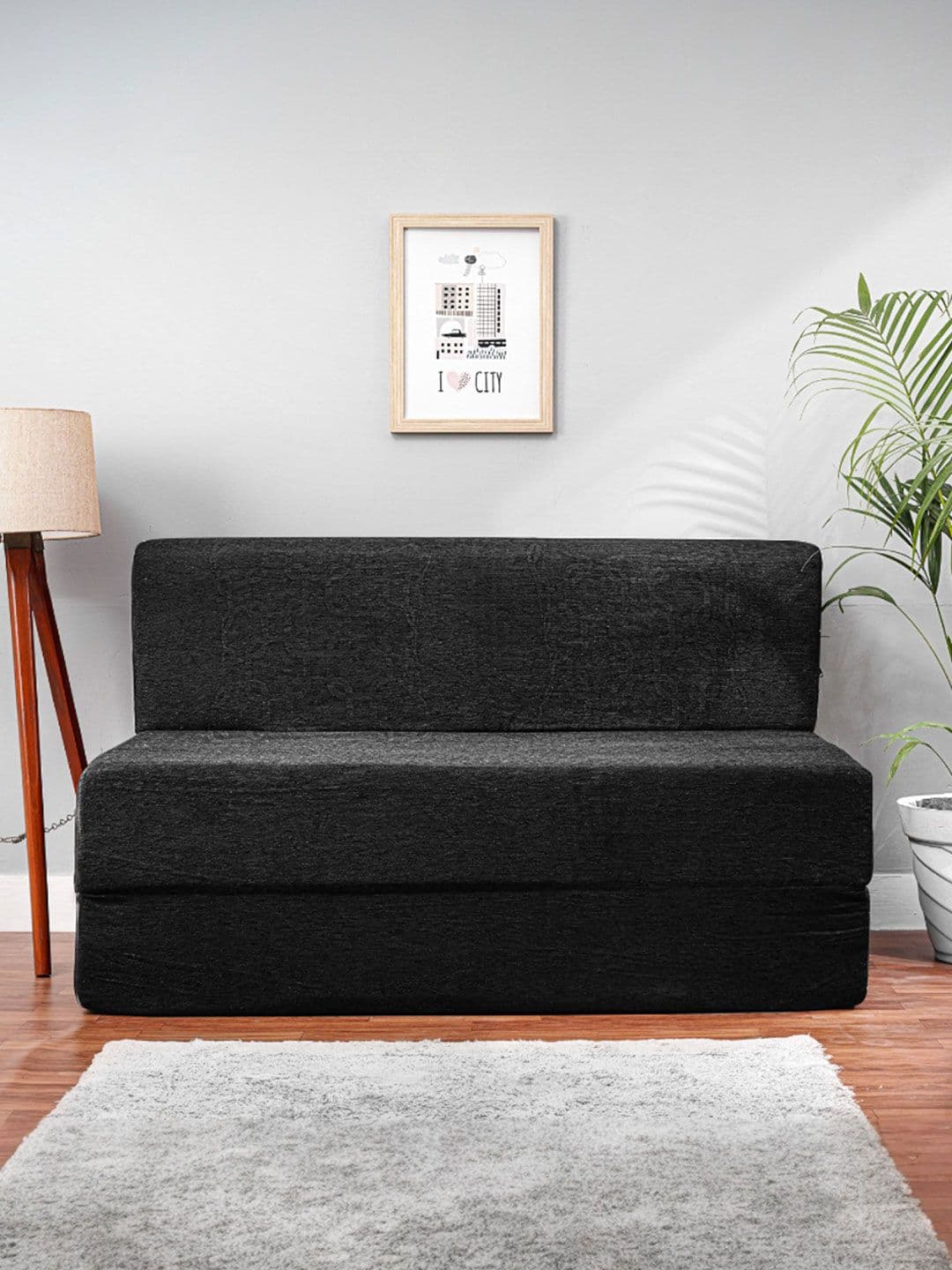 Solis Primus Comfort for all Solis Primus Comfortable Two Seater Black 2 Seater Foam Fold Out Sofa-Bed - view 1