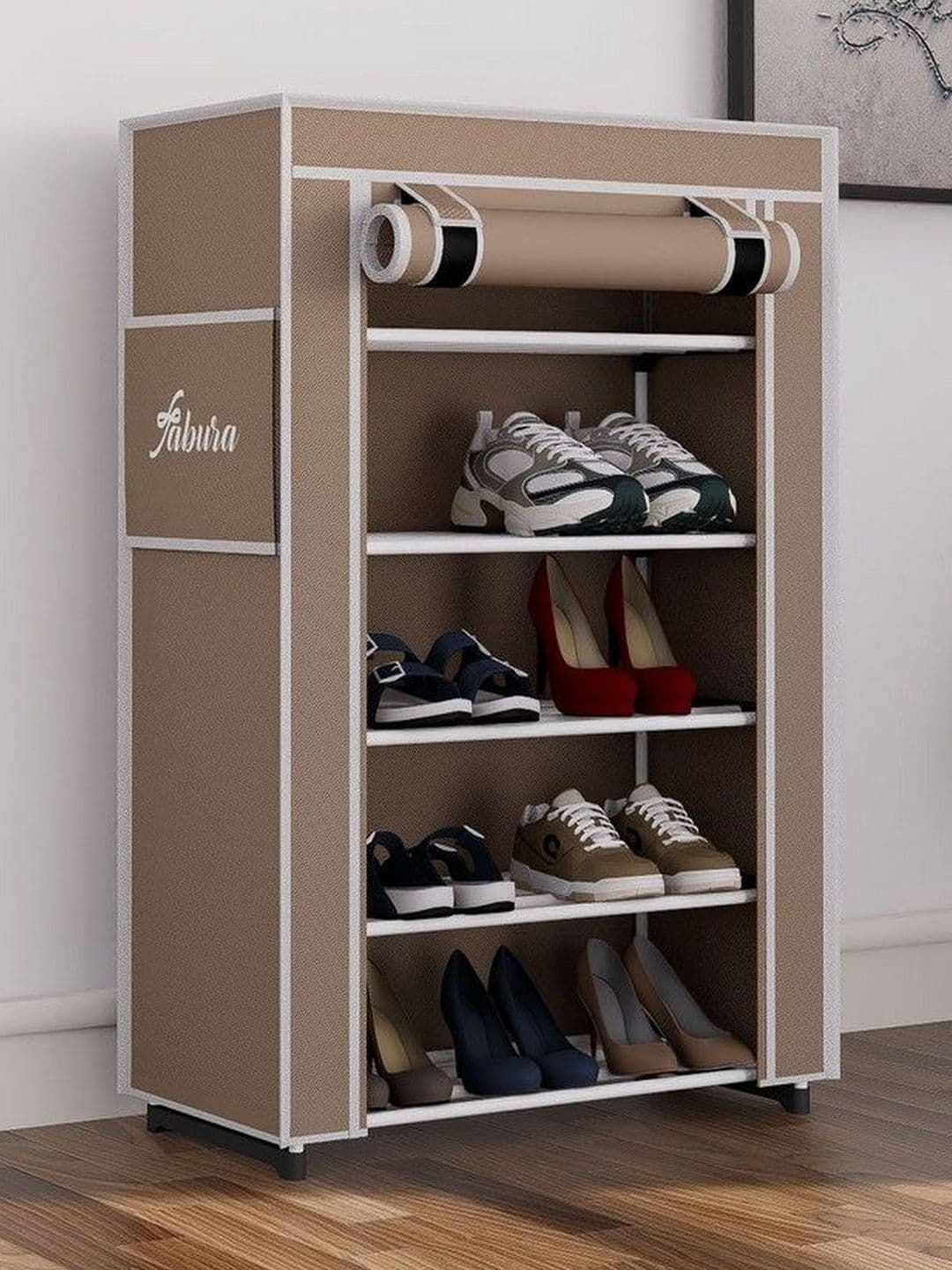Fabura Beige & White 5-Layers Water Resistance Shoe Rack - view 1