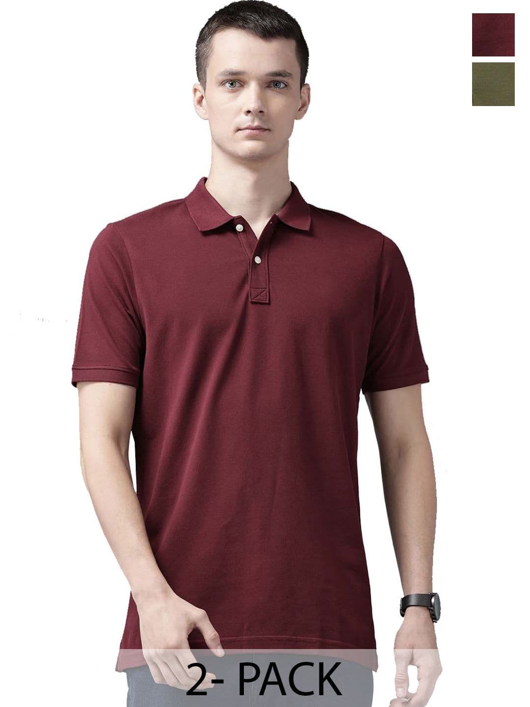 RuledBySun Men 2 Polo Collar Anti Odour T-shirt - view 1