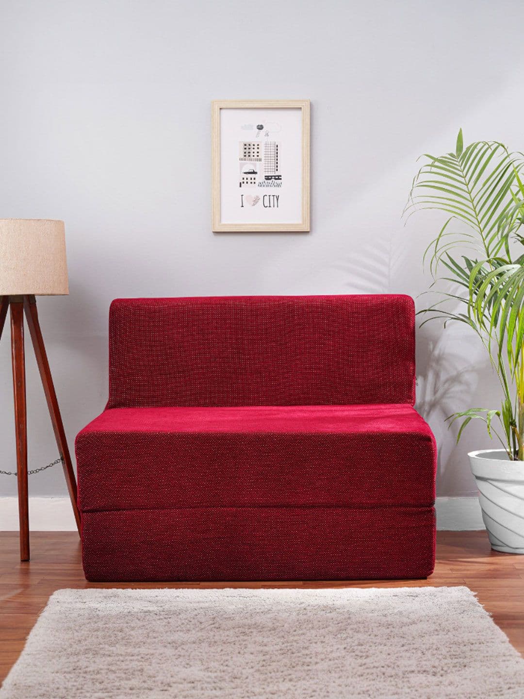 Solis Primus Comfort for all Solis Primus Comfort One seater for all Maroon Foam Fold Out Sofa-Bed - view 1