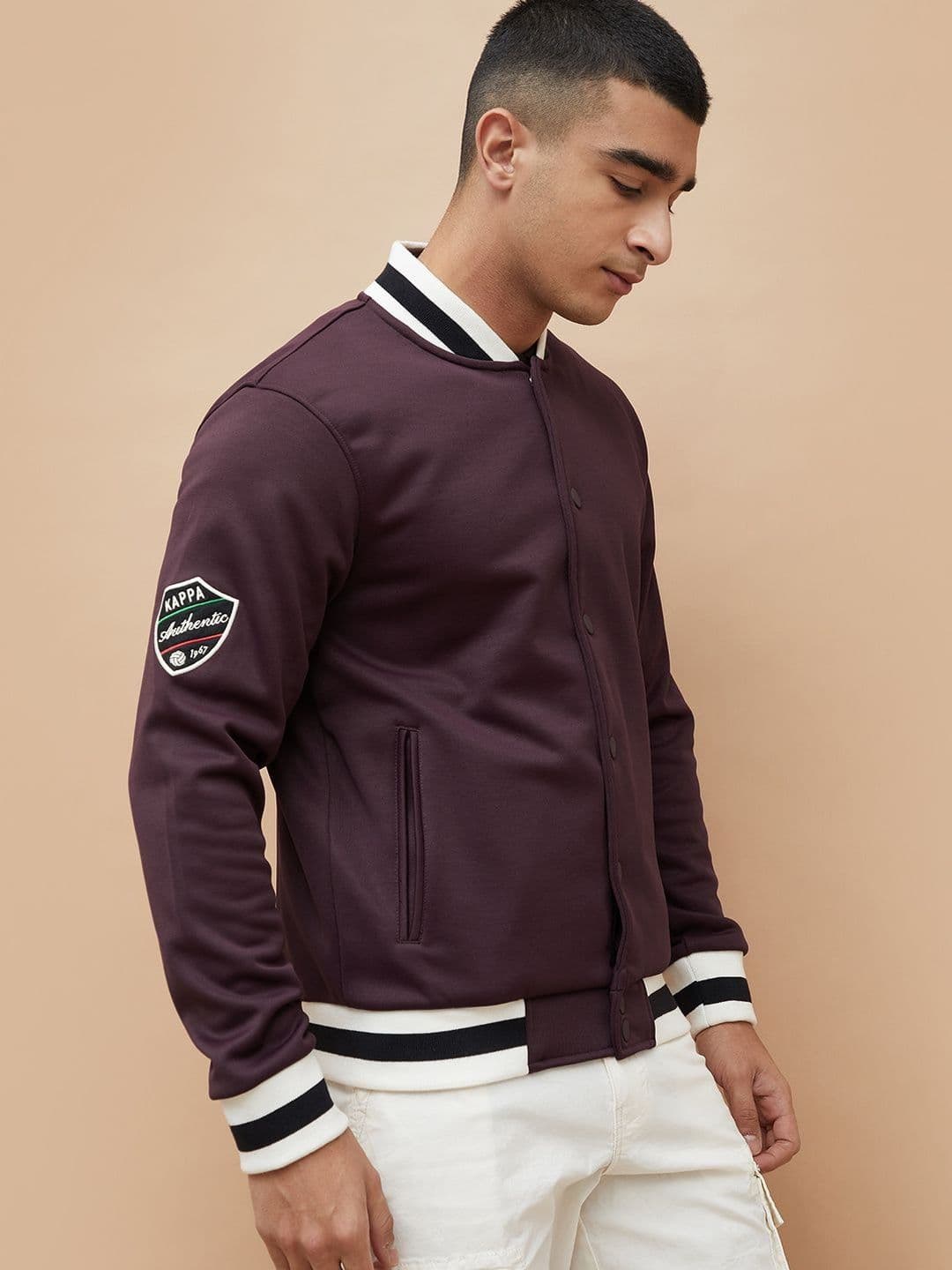 Kappa Men Brand Logo Colourblocked Bomber with Embroidered Jacket - view 1