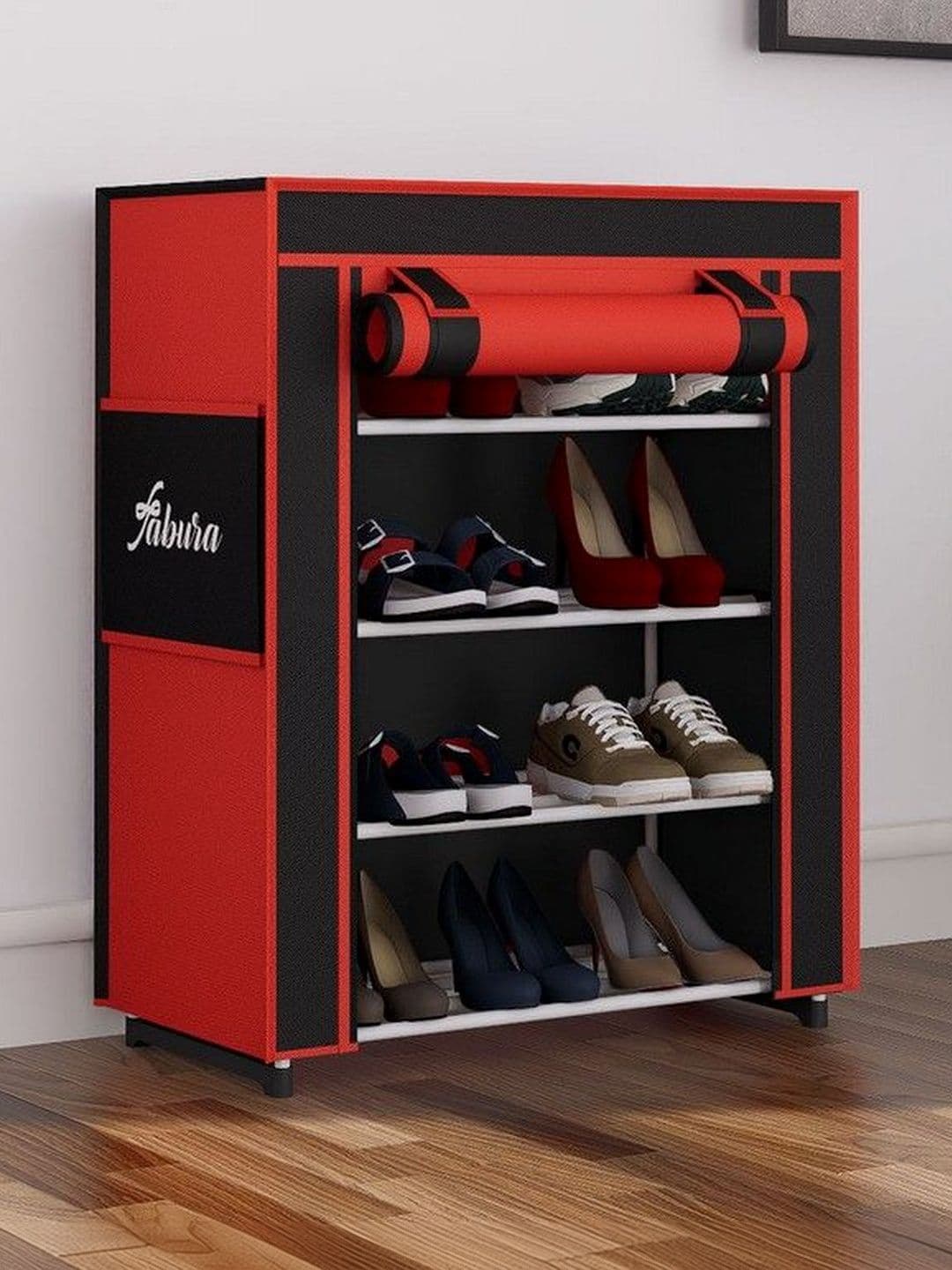 Fabura Red & White 4-Layers Water Resistance Shoe Rack - view 1