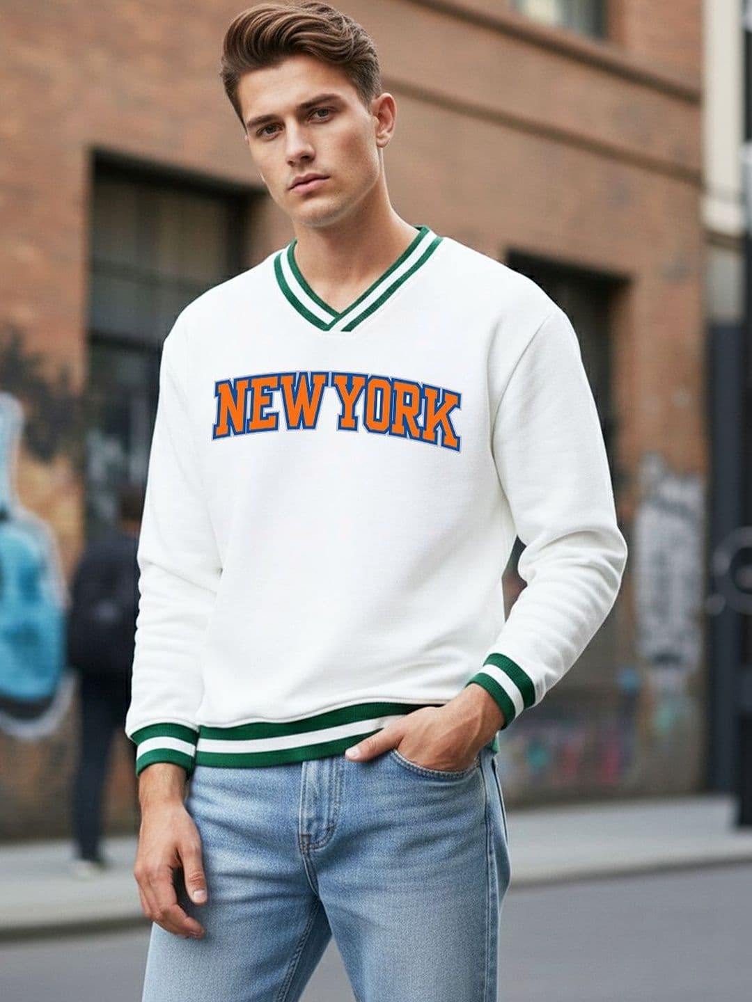 SZN Men Typography Printed V-Neck T-shirt - view 1