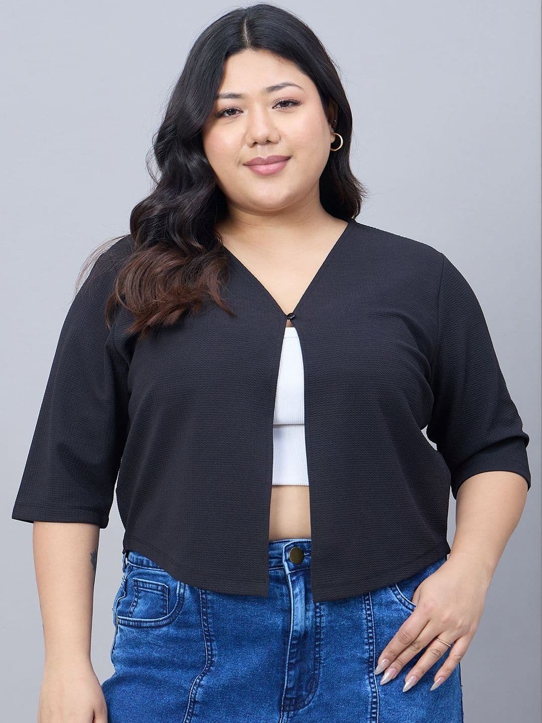 Style Quotient Plus Women Crop Shrug - view 1