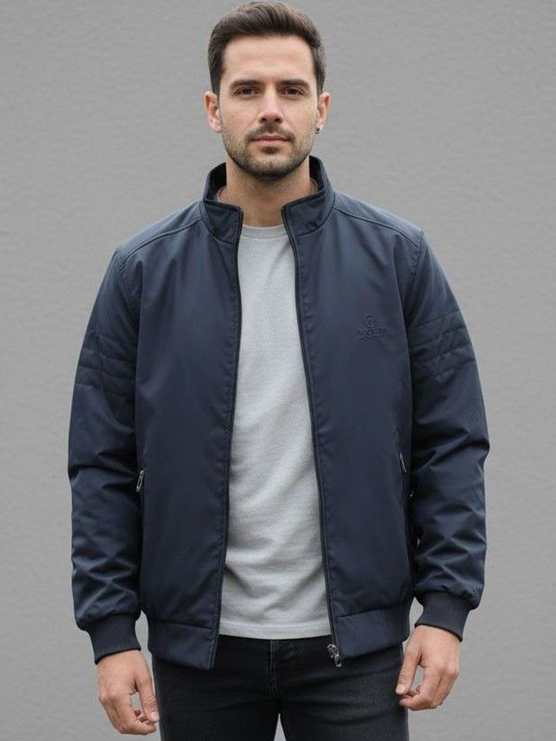 Pankhu Men Insulator Bomber with Embroidered Jacket - view 1