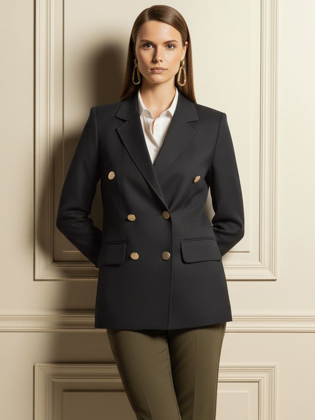 Chemistry Notched-Lapel Collar Double-Breasted Blazer - view 1
