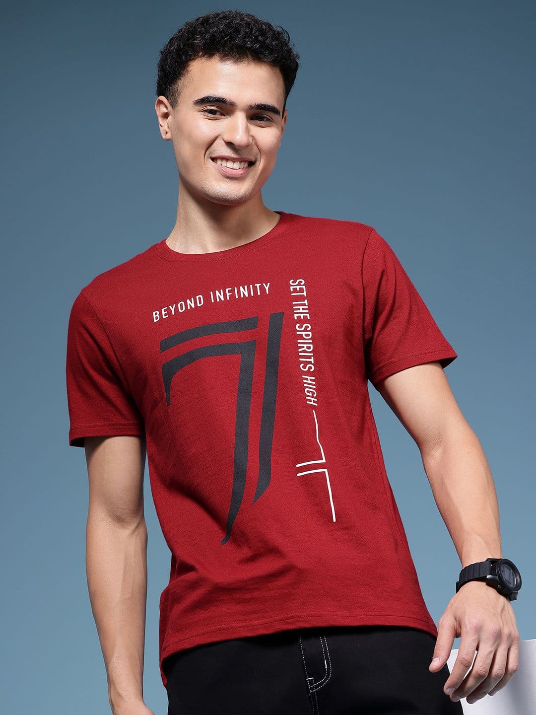 HERE&NOW Typography Printed Pure Cotton T-shirt - view 1