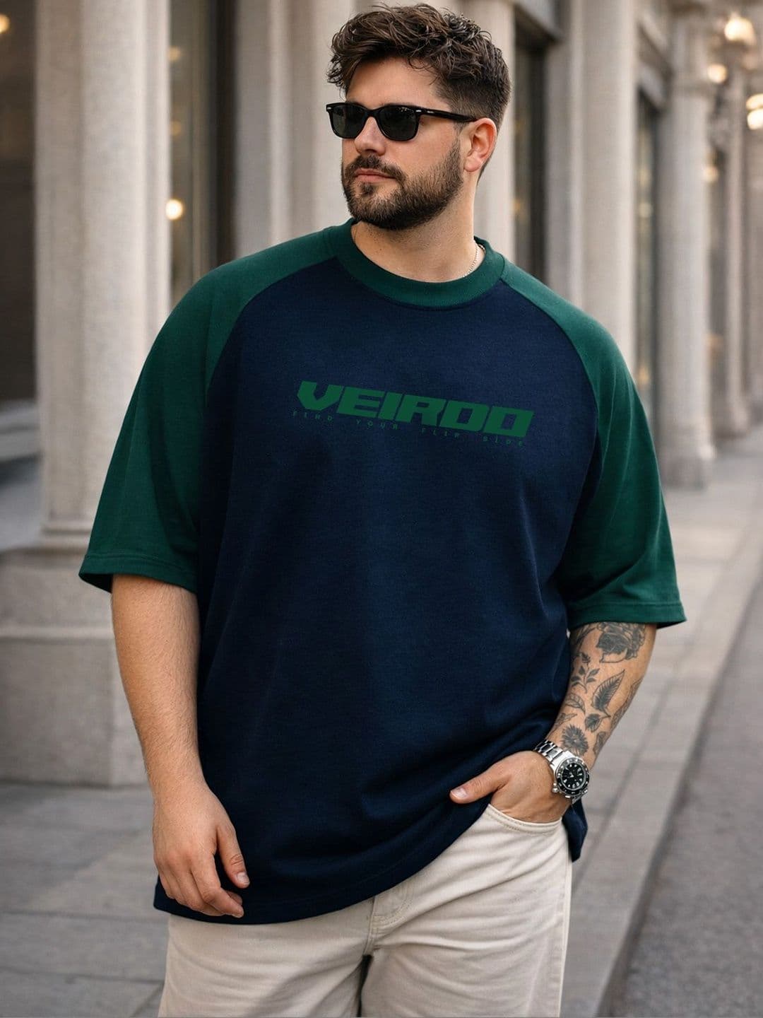 VEIRDO Men Typography Printed Pure Cotton T-shirt - view 1