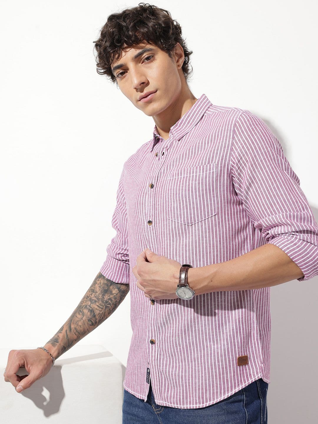 The Roadster Life Co. Vertical Striped Casual Shirt - view 1