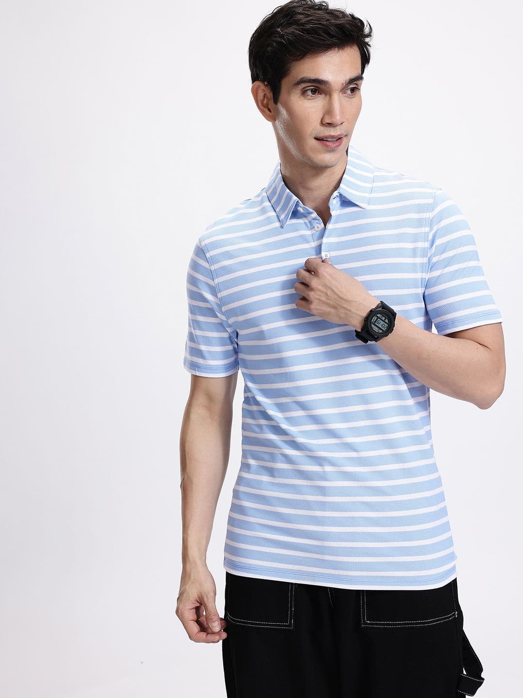 Kook N Keech Striped Polo Collar T-shirt - view 1