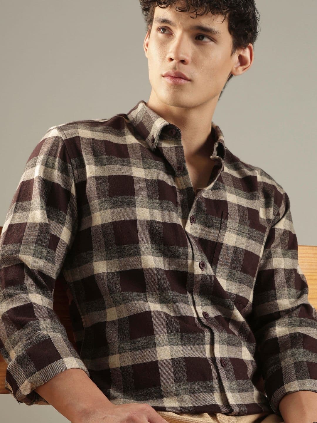HERE&NOW Men Slim Fit Checked Casual Shirt - view 1