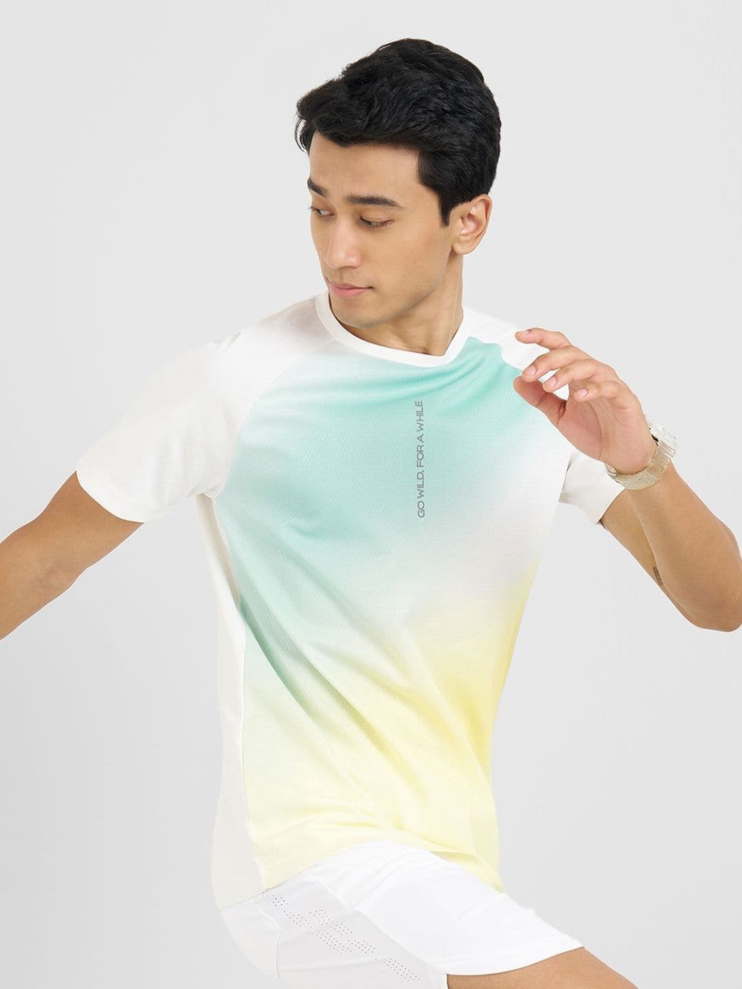 Ajile by Pantaloons Men Typography Dyed Slim Fit T-shirt - view 1