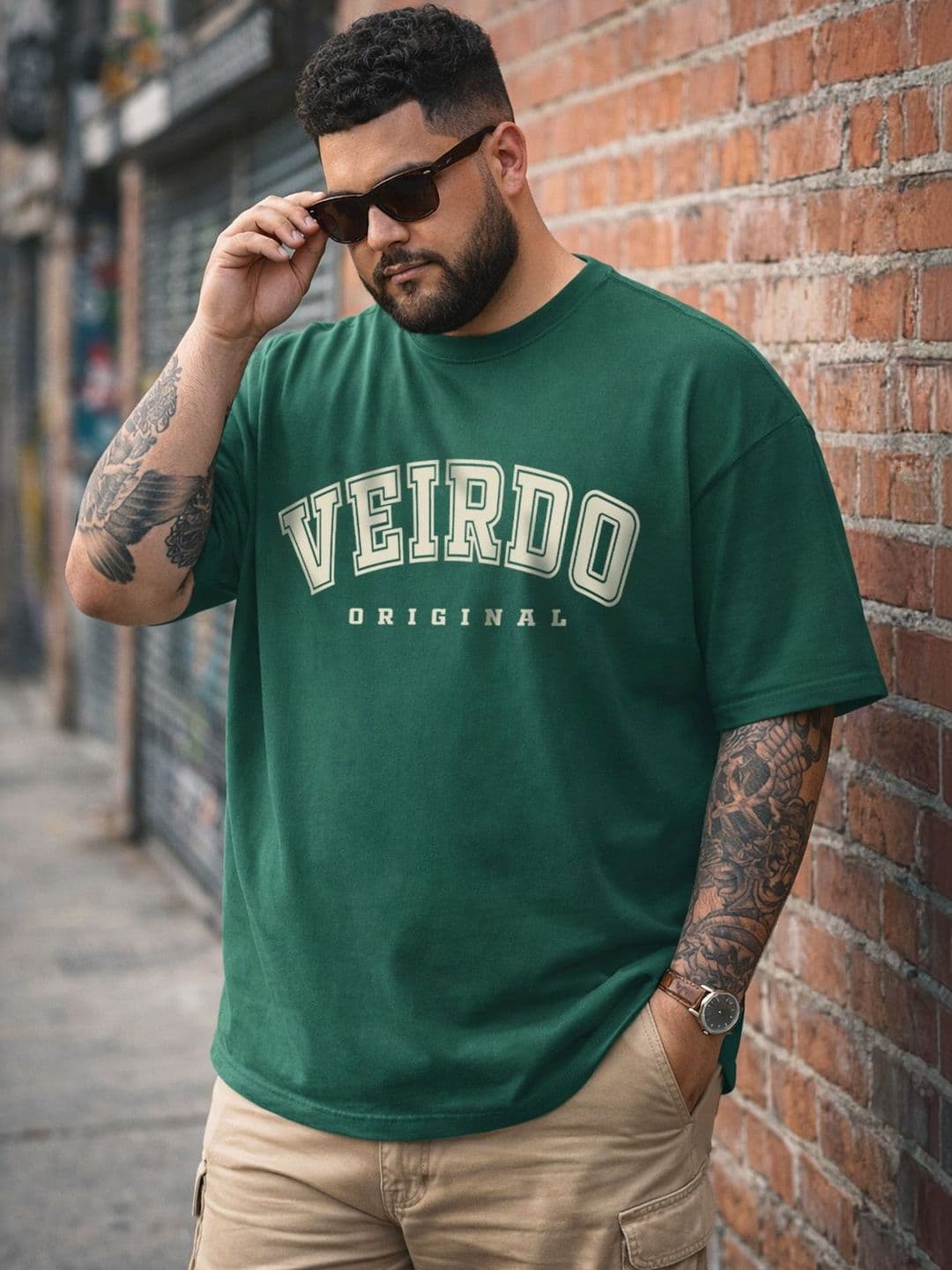 VEIRDO Men Typography Printed Pure Cotton T-shirt - view 1