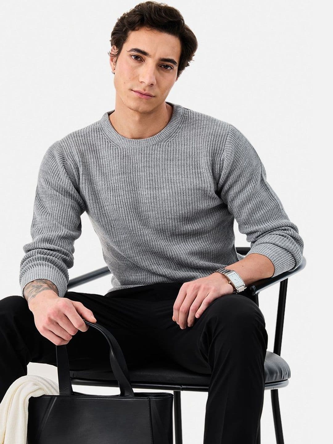 Snitch Men Ribbed Pullover - view 1