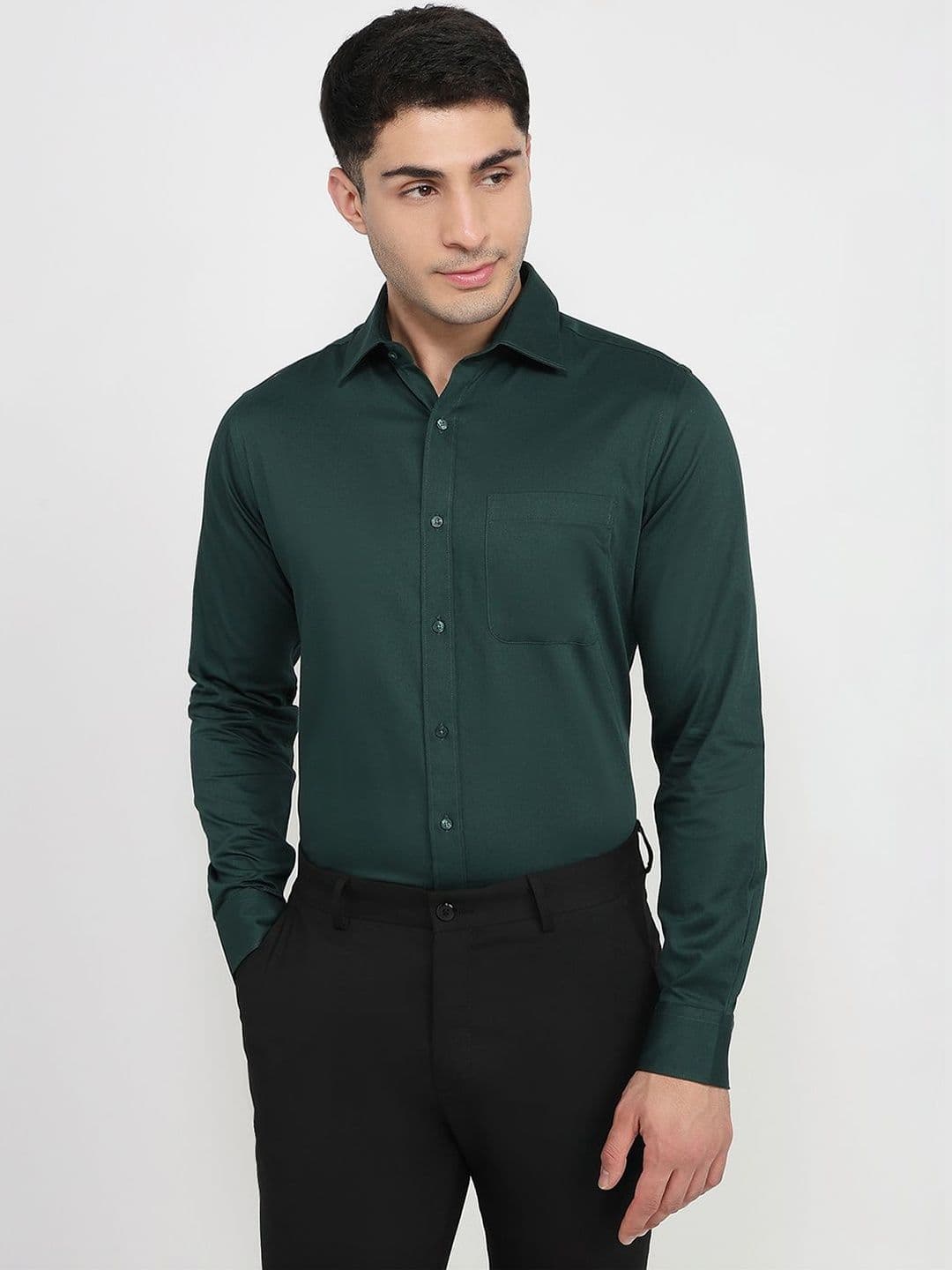 Raymond Cotton Cutaway Collar Slim Fit Formal Shirts - view 1