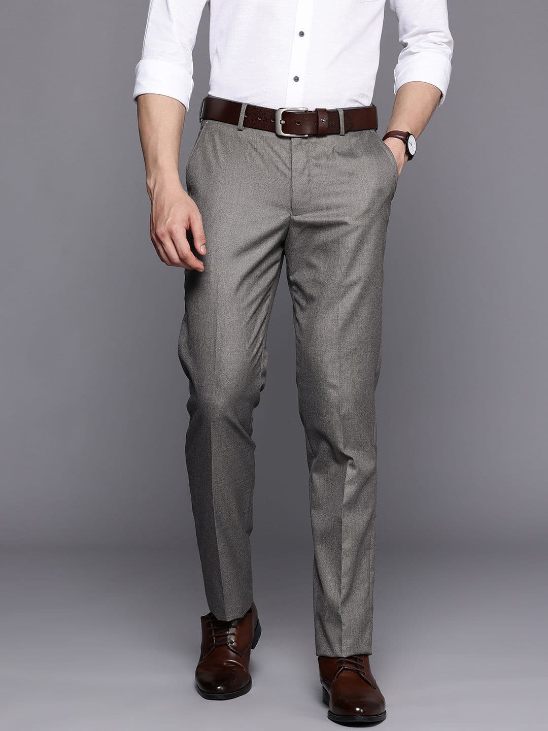 Louis Philippe Men Slim Fit Formal Trousers - view 1