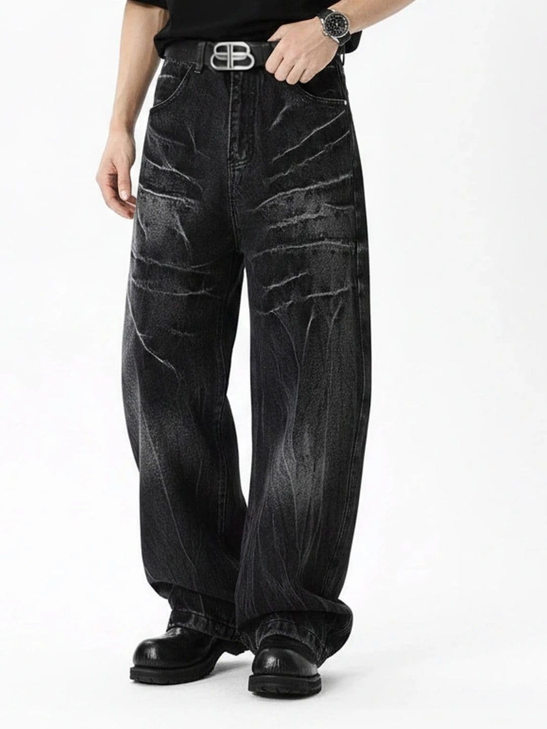 ANDREW HILL Men Mid-Rise Heavy Fade Printed Jeans - view 1