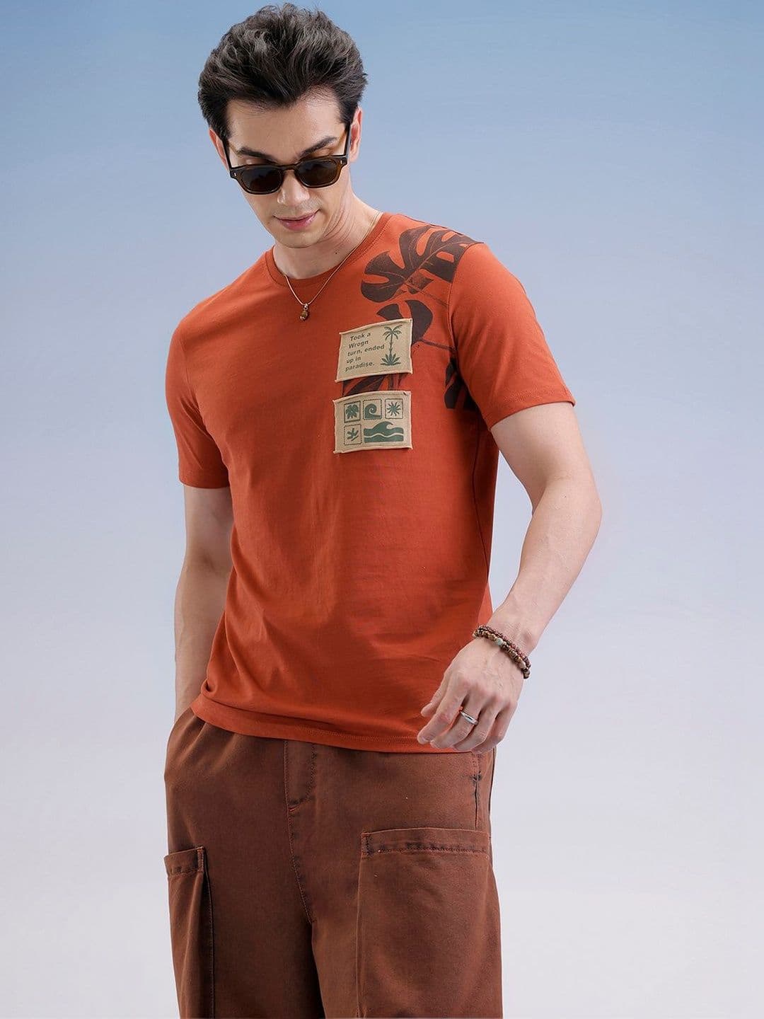 WROGN Men Printed Applique Slim Fit T-shirt - view 1