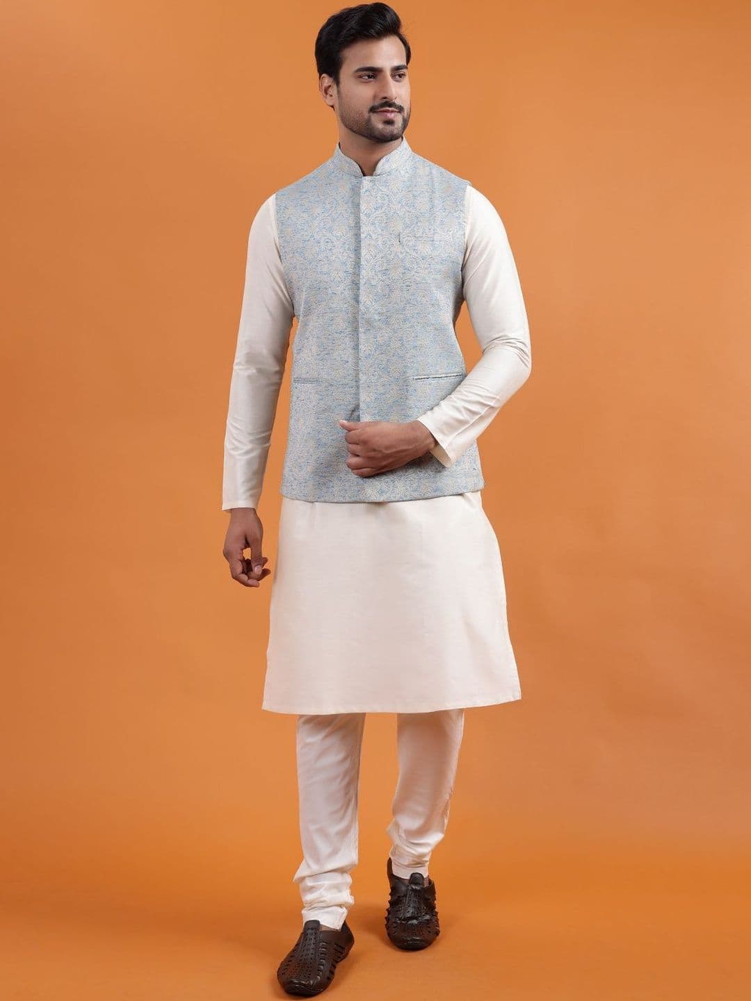 ZOIS Woven Design Nehru Jacket - view 1