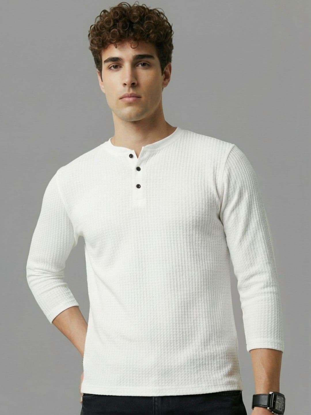 glitchez Men Henley Neck T-shirt - view 1