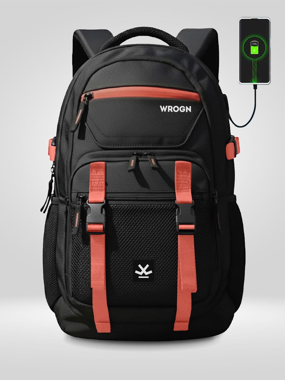WROGN Unisex Brand Logo Contrast Detail Backpack - view 1