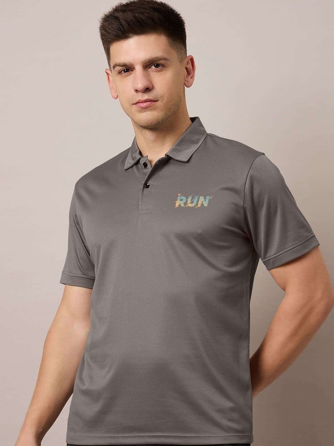 HRX by Hrithik Roshan Men Typography Printed Polo Collar T-shirt - view 1