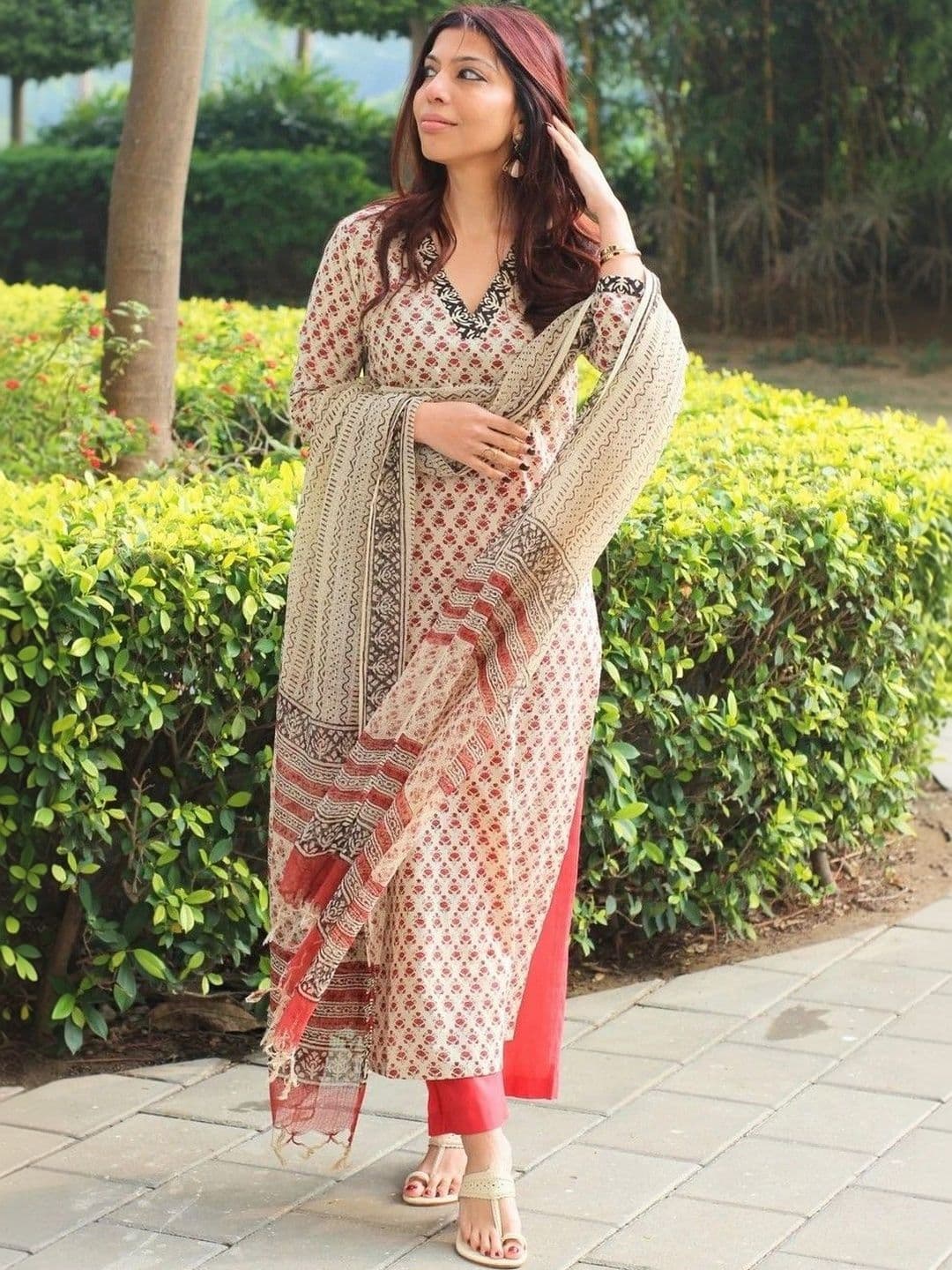 Lookmark Women Ethnic Motifs Printed Regular Kurta with Trousers & With Dupatta - view 1