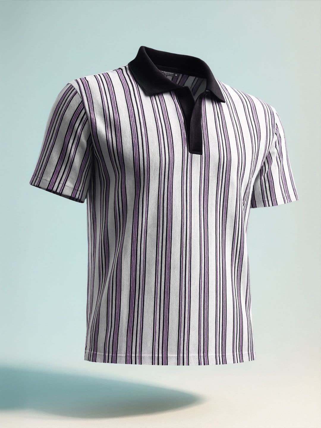 The Indian Garage Co Men Striped Polo Collar Boxy T-shirt - view 1