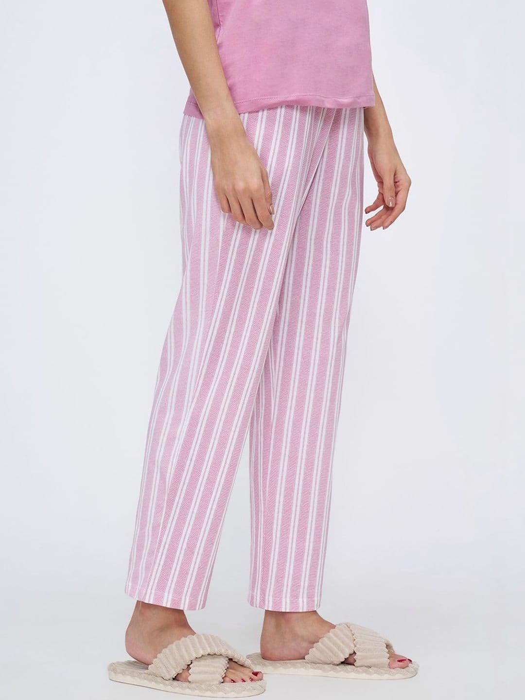 Dreamz by Pantaloons Striped Cotton Mid-Rise Straight Lounge Pants - view 1