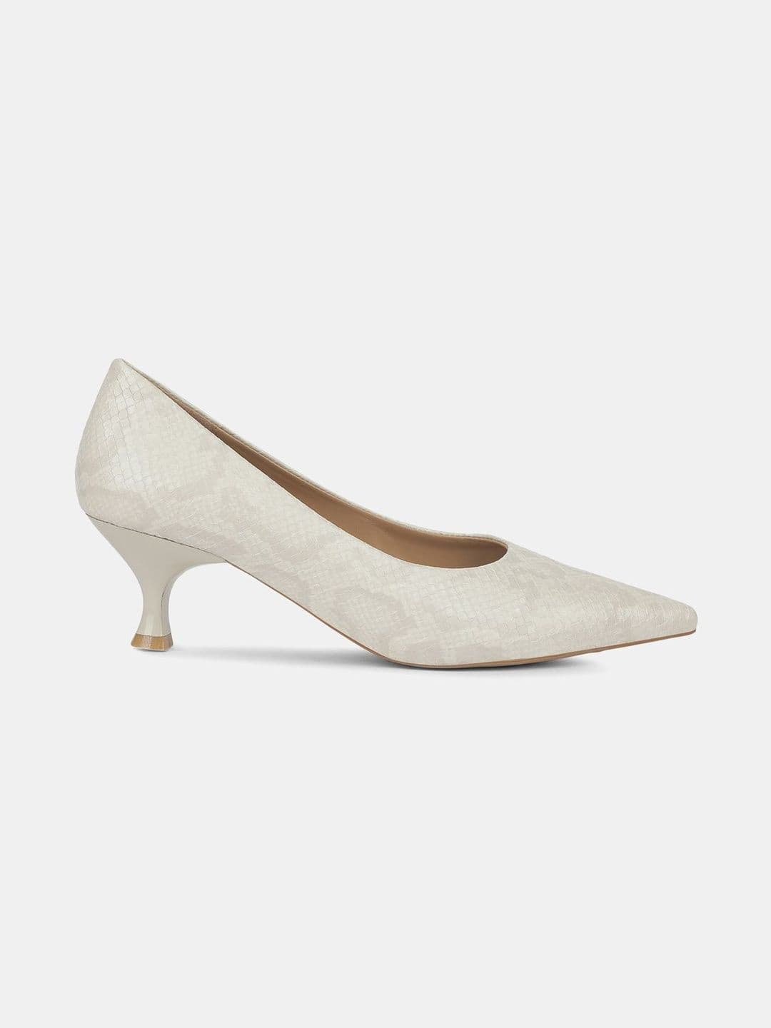 Bata Textured PU Kitten Pumps - view 1
