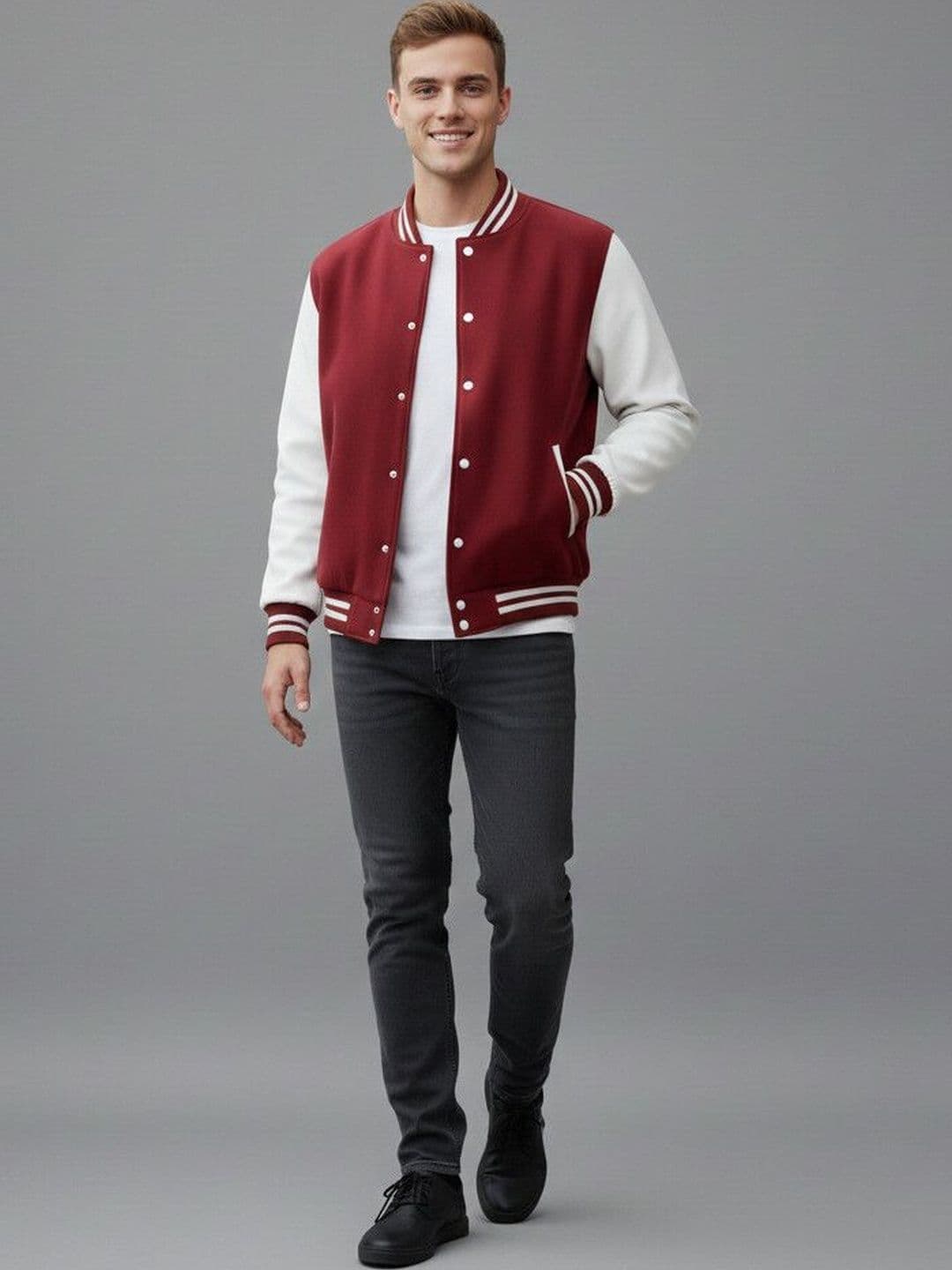 Besick Men Colourblocked Lightweight Varsity Jacket - view 1