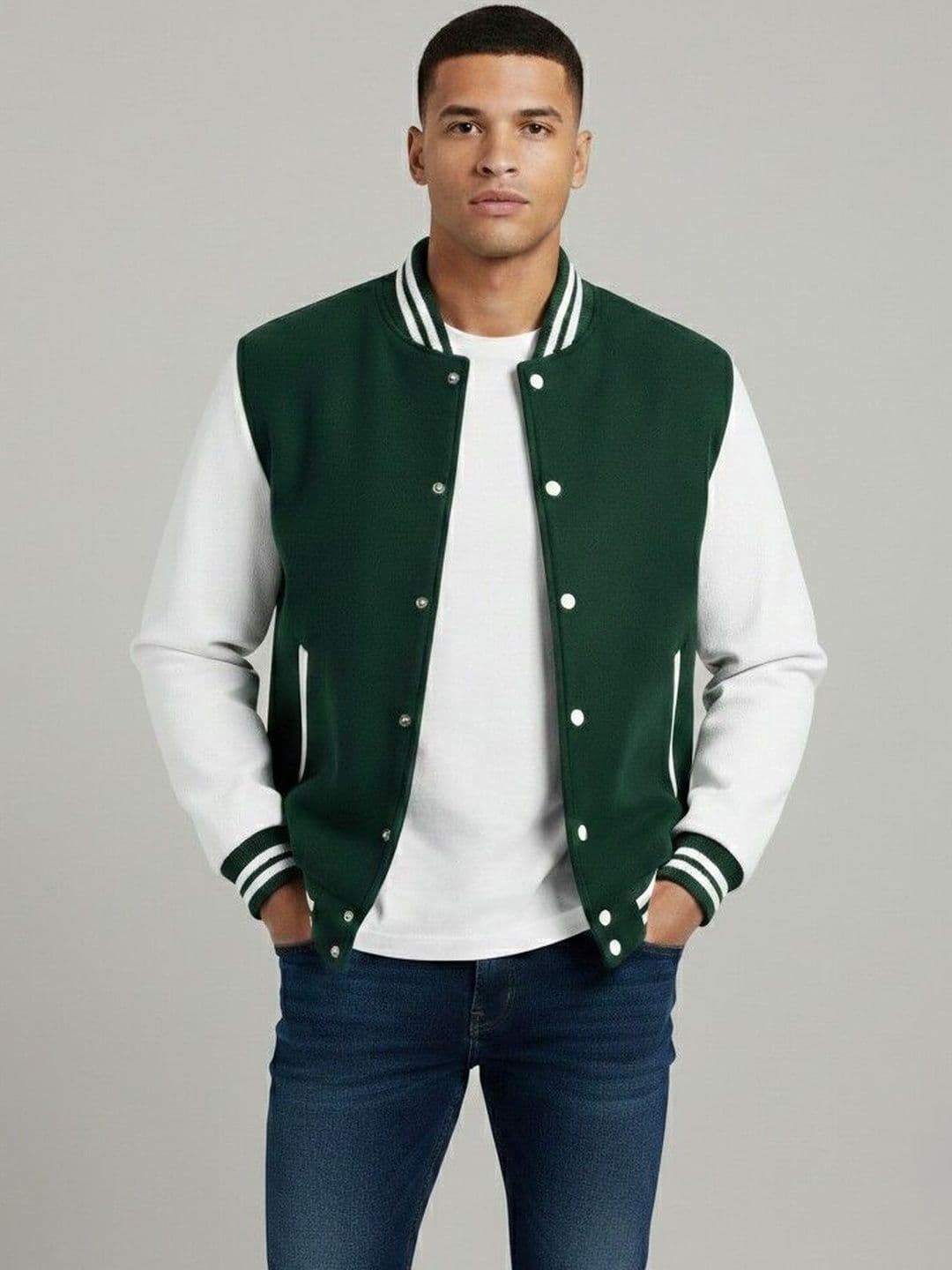 Besick Men Colourblocked Lightweight Varsity Jacket - view 1