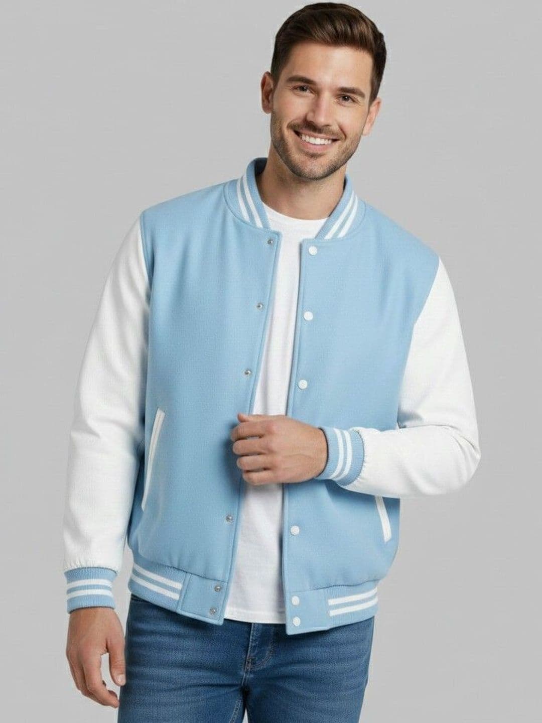 Besick Men Colourblocked Varsity Jacket - view 1