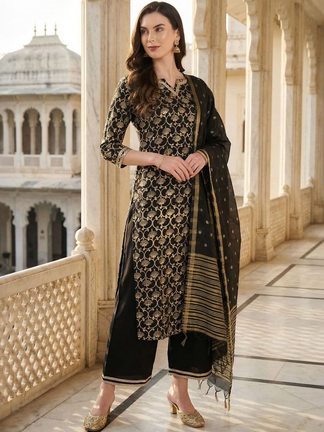 Indo Era Ethnic Motifs Woven Design Organza Dupatta - view 1