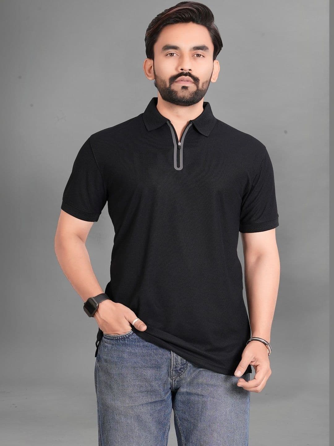 Divra Clothing Men Polo Collar Pockets T-shirt - view 1